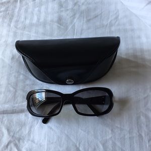 Salvatore Ferragamo Black w/ White Stripe Sunnies.